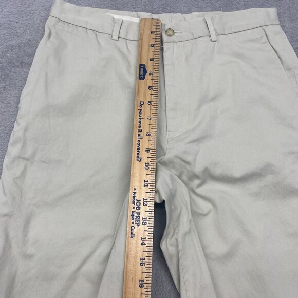 Perry Ellis Pants Mens 32x32 Beige Straight Leg Cotton Lyocell Flat Front Casual - Picture 3 of 8